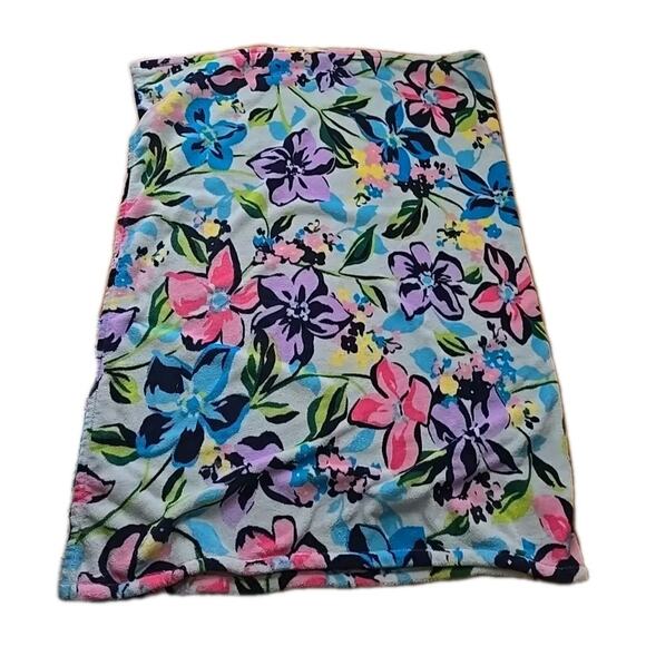 Vera Bradley Multicolor Marian Floral Colorful Bedding Throw Blanket 80"x50" - Picture 1 of 4